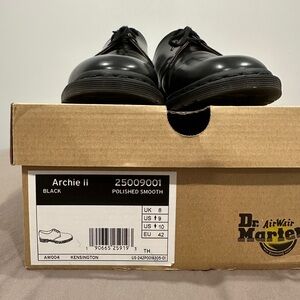 Dr. Martens Archie II Black Polished Smooth Oxfords